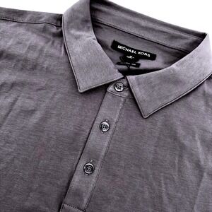 Michael Kors Mens Charcoal Gray Stretch Pima Polo‎ Shirt XL